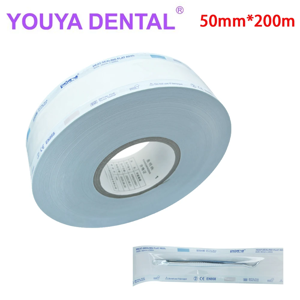 1 Roll 50mm Self-sealing Sterilization Pouches Bags Disinfection Bag Tattoo Dental Lab Nail Art Puncture Bags Dentistry Material