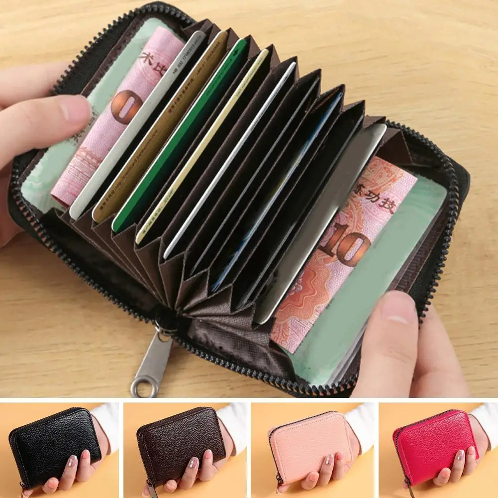 New High-end ID Credit Bank Card Holder With Hasp Wallet Blocking Protected Card Men Rfid PU Wallet Anti Case Leather Magic X3C6