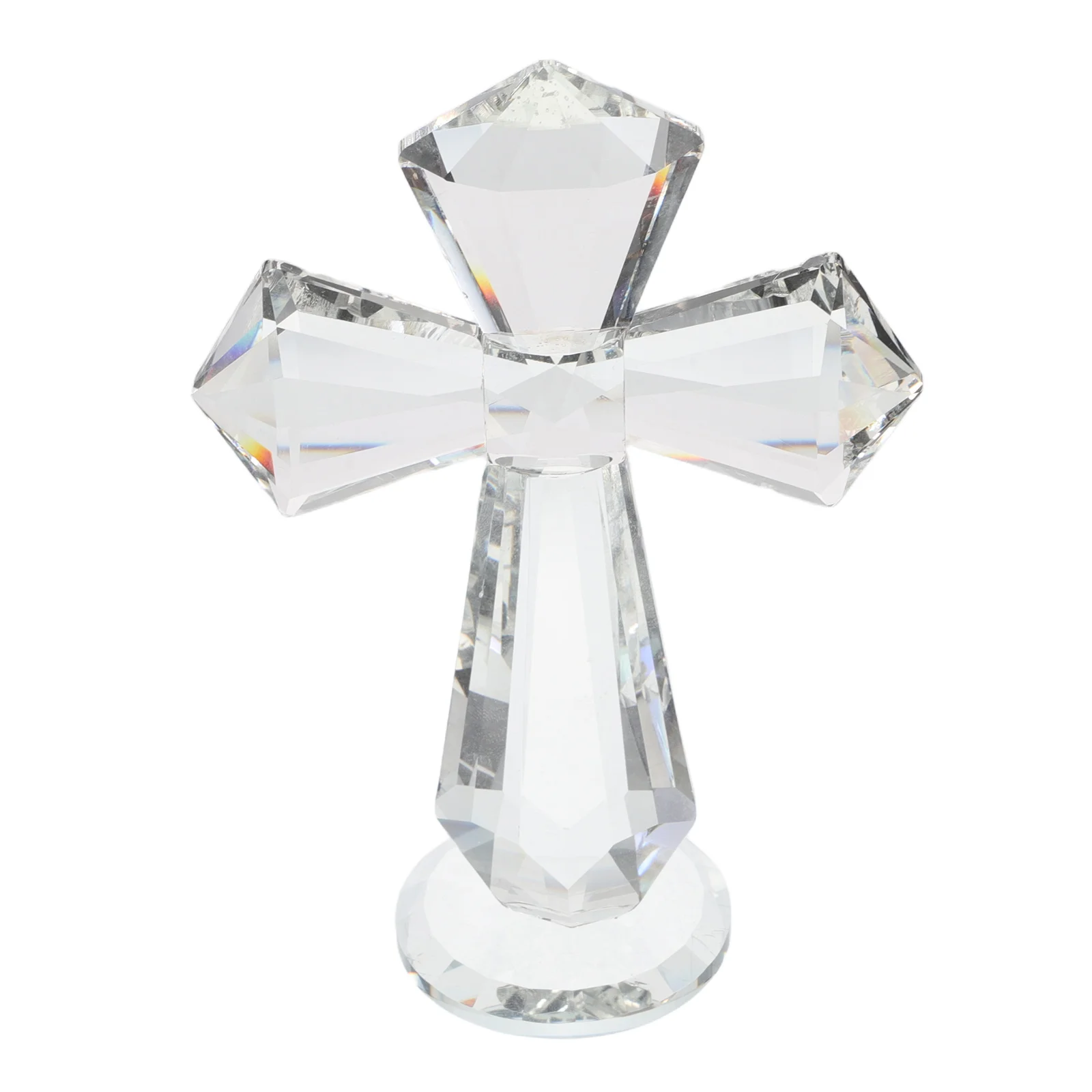 

Crystal Cross Statue for Home Decor Table Glass Crosses Crafts Centerpieces Figurines Religious Keepsake nament