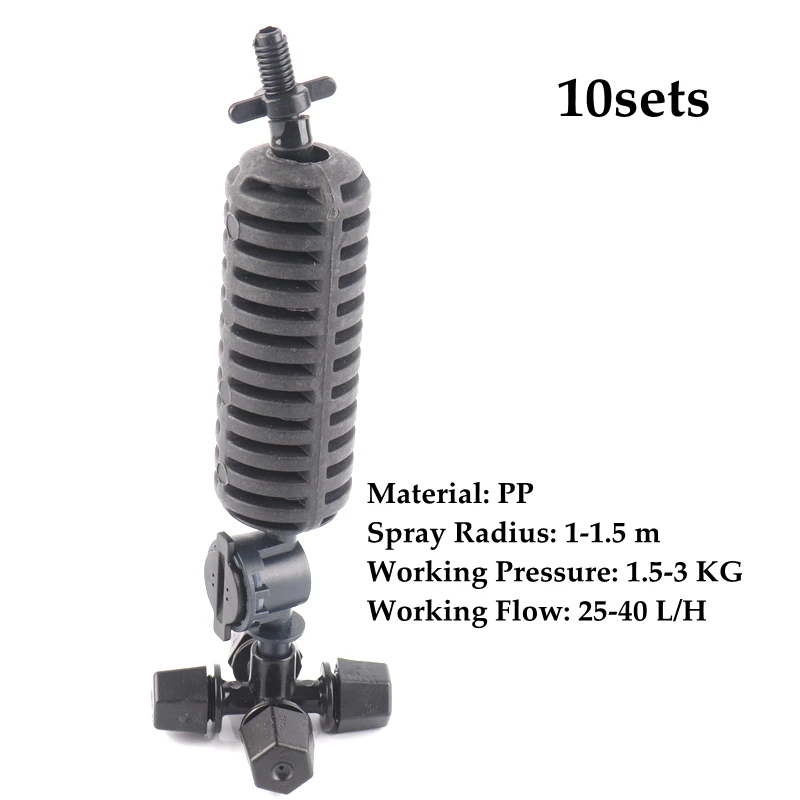 5-30sets Irrigation System Black Foggy Sprinkler With 4/7mm Hose Connector Anti-Drip Fog Sprinkler Sprinkler Garden  Irrigation