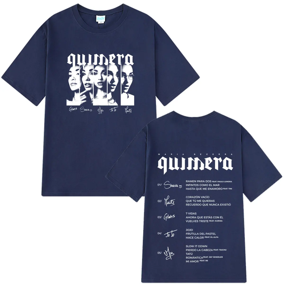Singer Maria Becerra Quimera Album Print T-shirt Menwomen  Aesthetic Clothing T-shirt Loose Casual Cotton Short-sleeved T-shirts