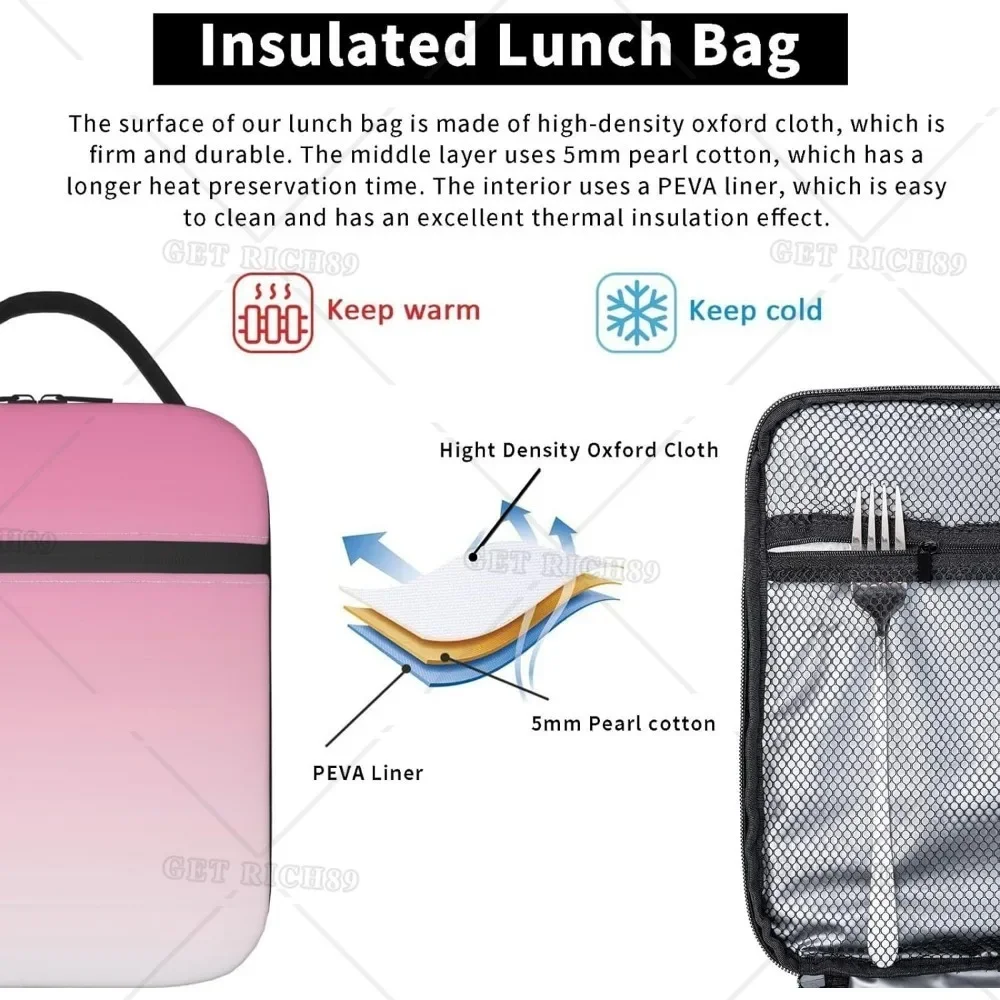 Insulated Purple Butterfly Lunch Bag - Reusable Cooler Tote for Women/Men - Waterproof & Leakproof - Lunch Box for Picnic Office