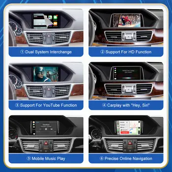 適用於賓士E-ClassW212/W213、E-Class轎跑車C207(2012-2016款)的無線Android Auto,支援CarPlay介面、MirrorLink和AirPlay。 8 最佳銷售 賓士W213安卓 - №5