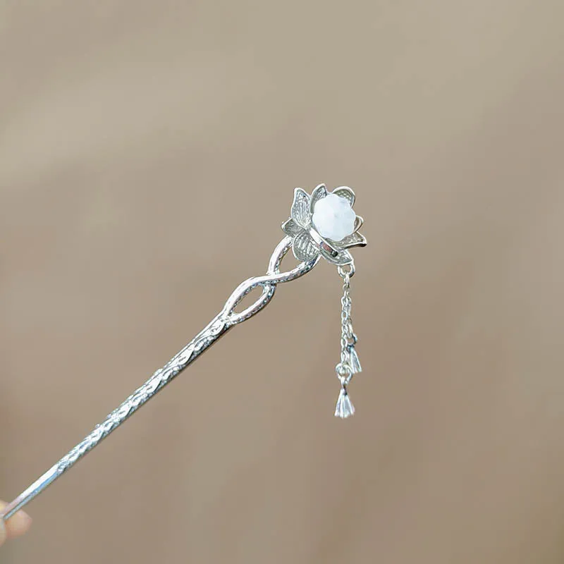 

Chinese-style lotus hairpins, tassel hair accessories, women's lotus-shaped hairpins, Hanfu metal hairpins
