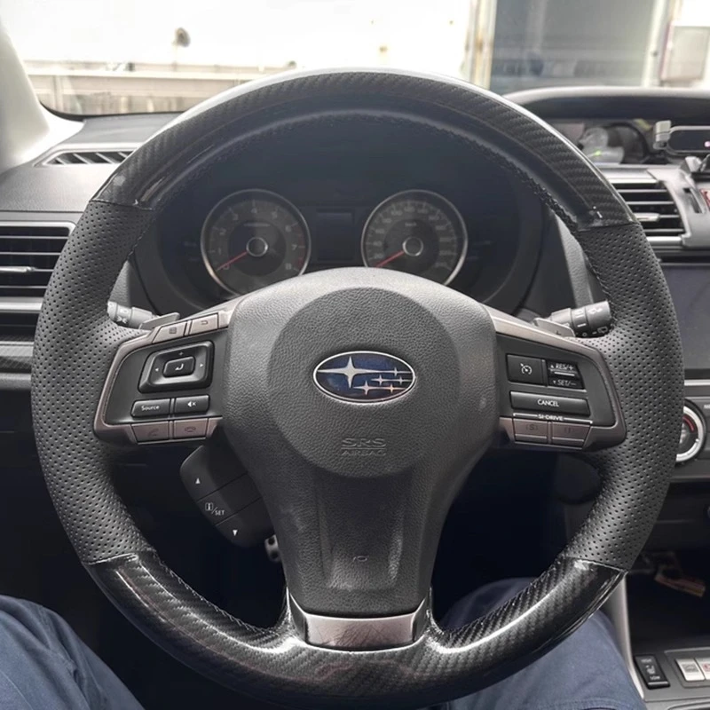 

For Subaru Forester Legacy Outback 2012-2016 Hand Stitched Genuine Leather suede Car Steering Wheel Cover Auto Parts