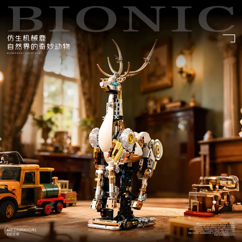918 stücke Erstaunliche Natur Tier Serie Montage Bausteine MOC Cyber Mechanische Deer Modell Kreative kinder Spielzeug Geschenk