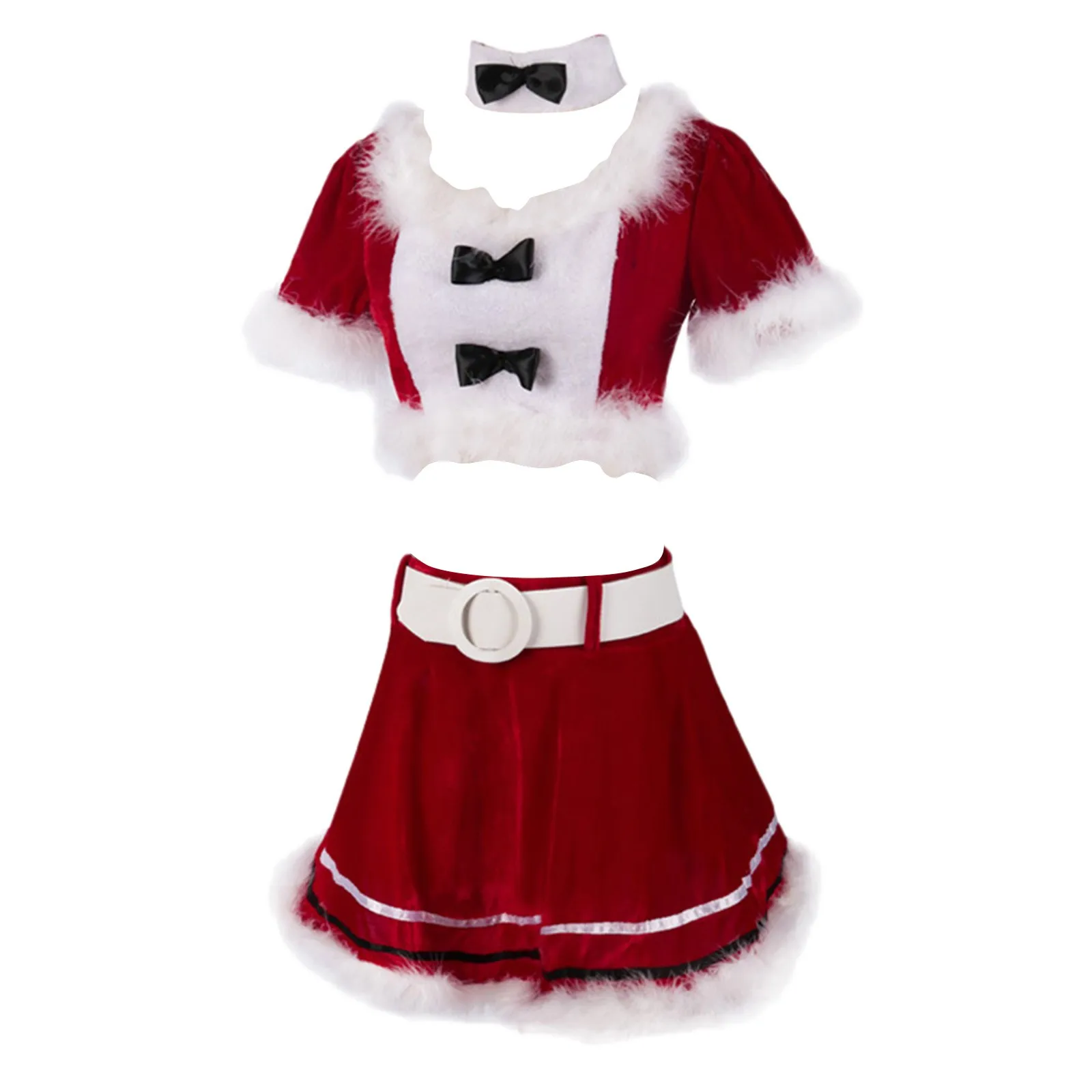 Mooie Rode Meid Lolita Jurk Kawaii Halloween Outfits Schort Meid Kawaii Kerstjurk Santa Claus Cosplay Kostuum Vrouwen