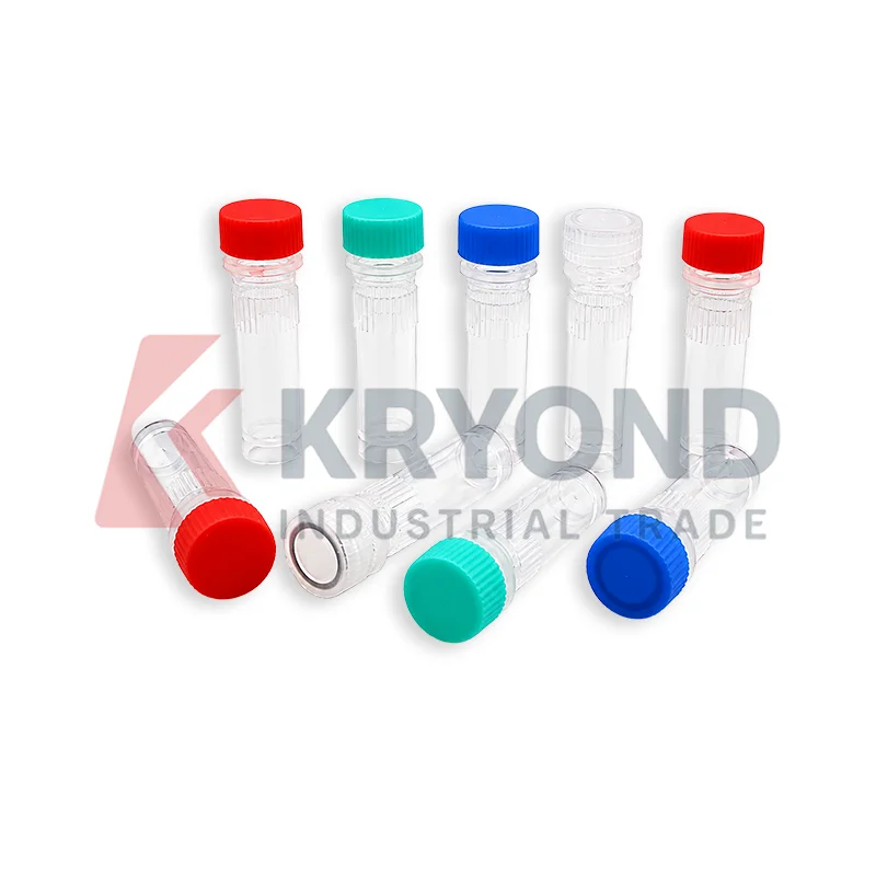 1ml Cryogenic Vials Plastic Freezing Tube Color Cap Laboratory Sample Storage Research Application Series 500 Pack Set Bundle