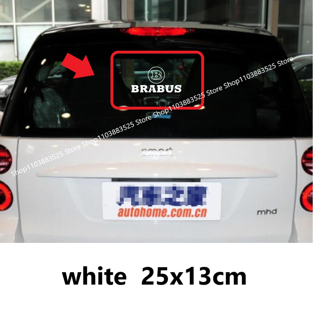Adesivo decorativo reflexivo branco 25x13cm para Brabus Smart G63 G65 W463 G500 G350 W464 W221 W213 W206 W212 W204 W205 GLC W253