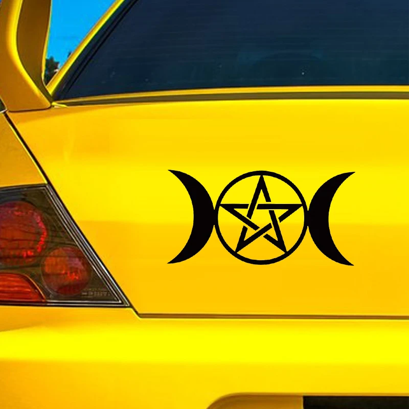 JT53# Transform Your Car with this Stylish Wiccan Double Moon Goddess Car Decal-For Motorcycles Trucks & Laptops!