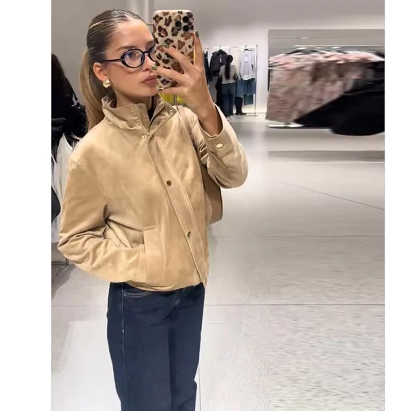 Neue Damen-Herbstjacken 2025, modisch, schlank, hochgeschlossen, Straße, warm, elegante Damenjacken, schicke Herbst-Jugend-Oberbekleidung, Mäntel