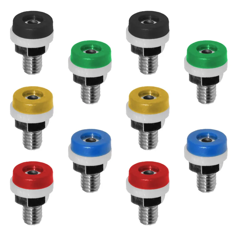 10/50Pcs 5-Color Banana Wiring Socket Audio Connector 2mm Banana Socket Binding Post Terminal with Screw Nut Thread