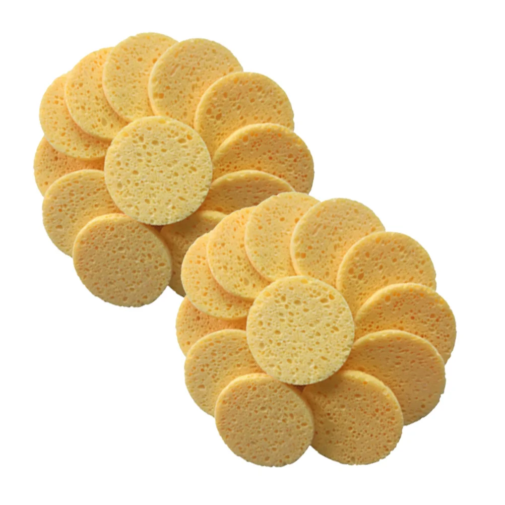 ฟองน้ำแต่งหน้าแบบอัด 20 ชิ้น ขนาด 100x8 มม. รูปทรงกลม อ่อนโยนต่อผิว ทำความสะอาดรูขุมขน ขจัดเซลล์ผิวที่ตายแล้ว ควบคุมความมัน ผิวกระจ่างใส พกพาสะดวก