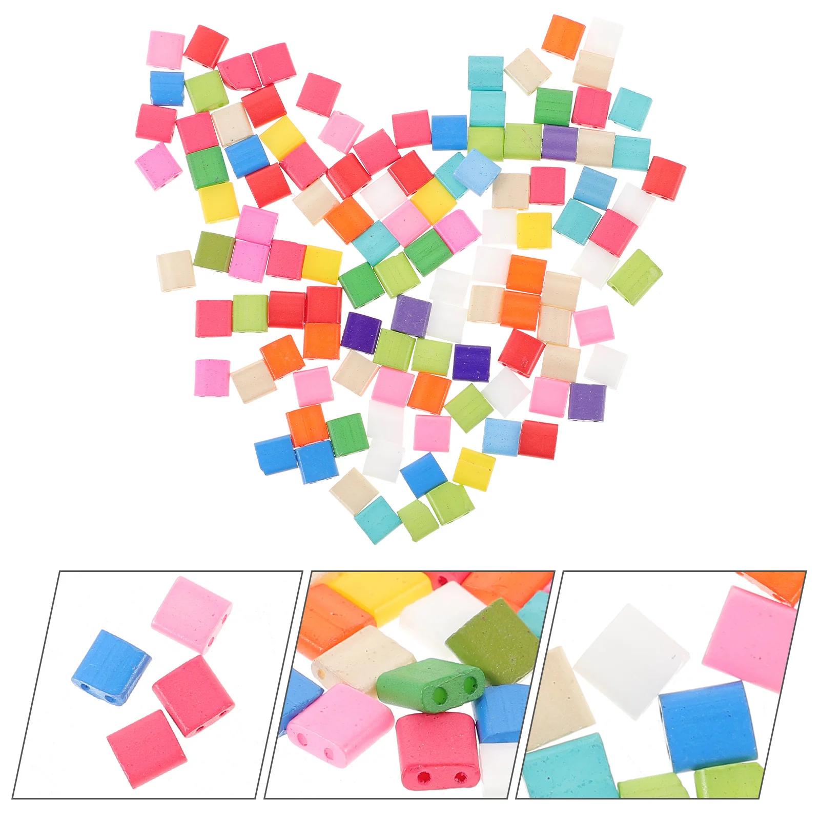 

100Pcs Glass Loose Beads DIY Jewelry Making Charms Spacer Beads for Handmade Headdress Crafts Decorative Accessories