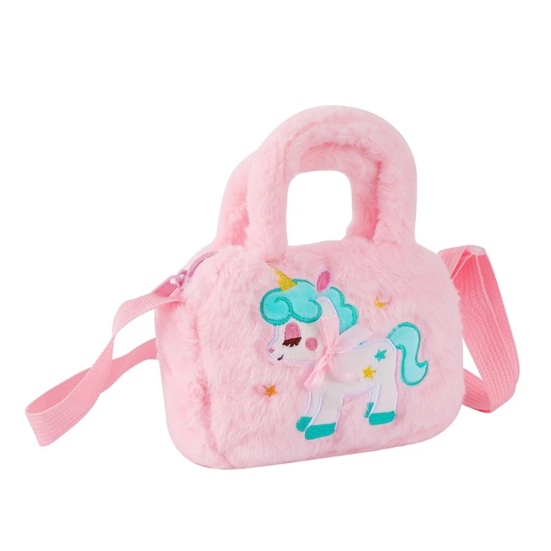 Crossbody Bag for Girls Teens Cute Cartoon Animal Plush Purse Small Shoulder Bags Adjustable Strap Gift for Kids