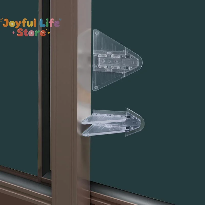 Sliding Door Window Protection Lock Child Lock Safety Butterfly Sliding Locks Anti-Pinch Wardrobe Locking Children Protection
