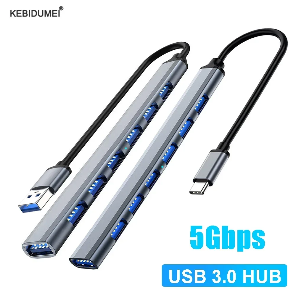 

USB HUB USB3.0 USB2.0 HUB USB C HUB Type C Multi Splitter High Speed 5Gbps for PC Computer Multiport USB A Port Computers Parts