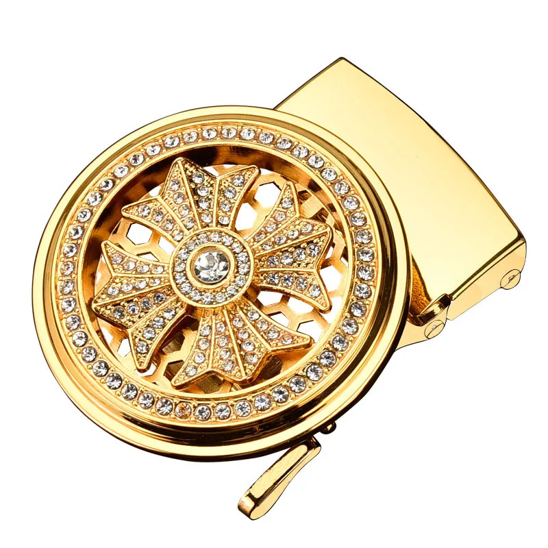 Rotating Belt Buckle for Men - Lucky Turning Alloy Waistband Clasp, Adjustable Belt Buckle Head for Jeans & Pants