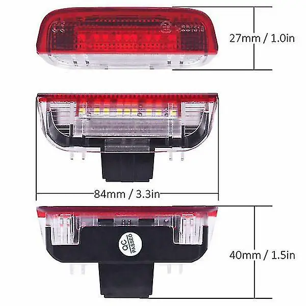 4pcs 100% Brand New Red Shell White Light Color Temperature 5500 - 6000K 3W Door Welcome Light for Passat B6 B7 2011 - 2016 view 4