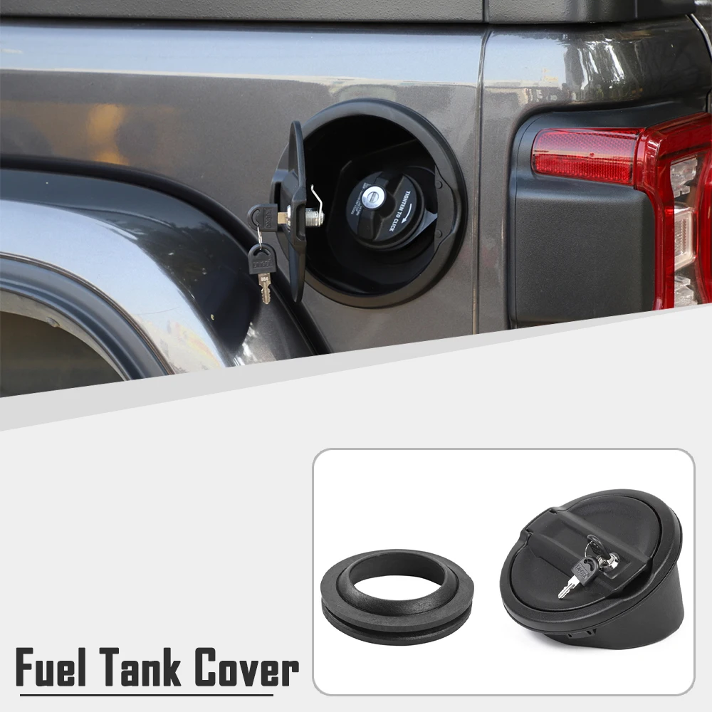 

Car Gas Cap Fuel Tank Cover Trim Ring Lock for Jeep JL Wrangler JT Gladiator 2018 2019 2020 2021 2022 2023 Exterior Accessories