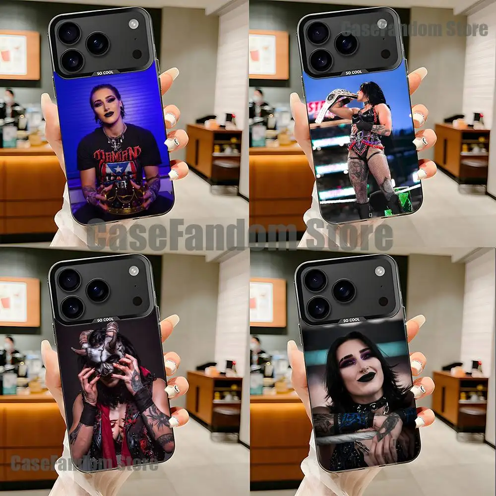 

Cool R-Rhea Ripley For iPhone 17,16,15,14,13,12,11,Pro,MAX,Plus Black Shockproof Candy Matte Cover