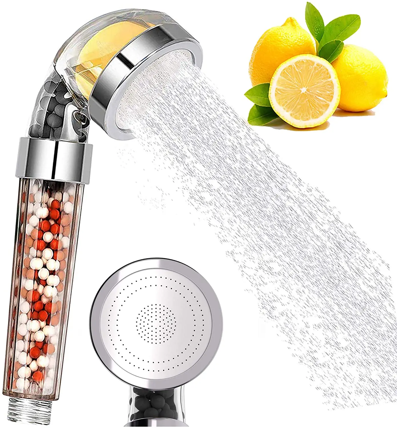 

High Pressure Filtered Water Saving Shower Ionic Mineral Beads Bath Shower Handheld with Vitamin C