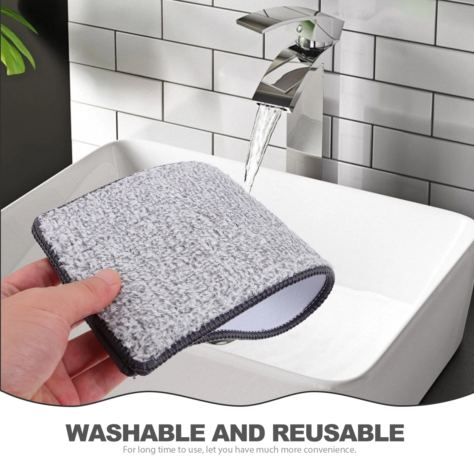 

10pcs Microfiber Cleaning Cloth Floor Pads Replacement Head For Hardwood Tile Marble Mop Replacement Pads Fabric Mopping Pad
