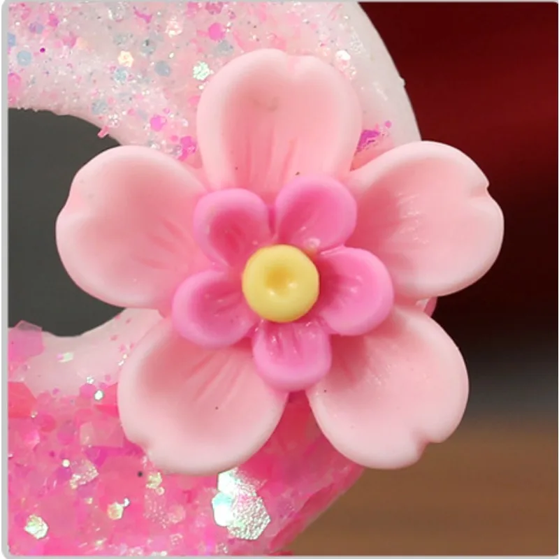 Glitter Pink Color Changing Number Candles 0 To 9 with Flowers for Birthday Cake Topper Party Decoration Atmosphere Props