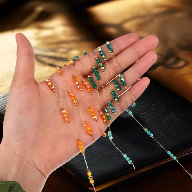 

1Meter Stainless Steel Colorful Crystal Beading Chain For DIY Handmade Necklaces Bracelets Jewelry Making Accessories