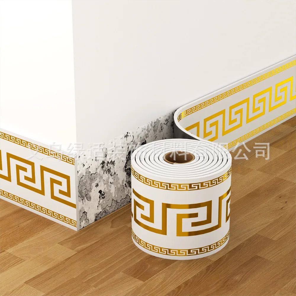 Marble PVC Stickers autoadhesivo impermeable Self-Adhesive Skirting Board Baseboard Strip for Kitchen Floor DIYpegatina de pared