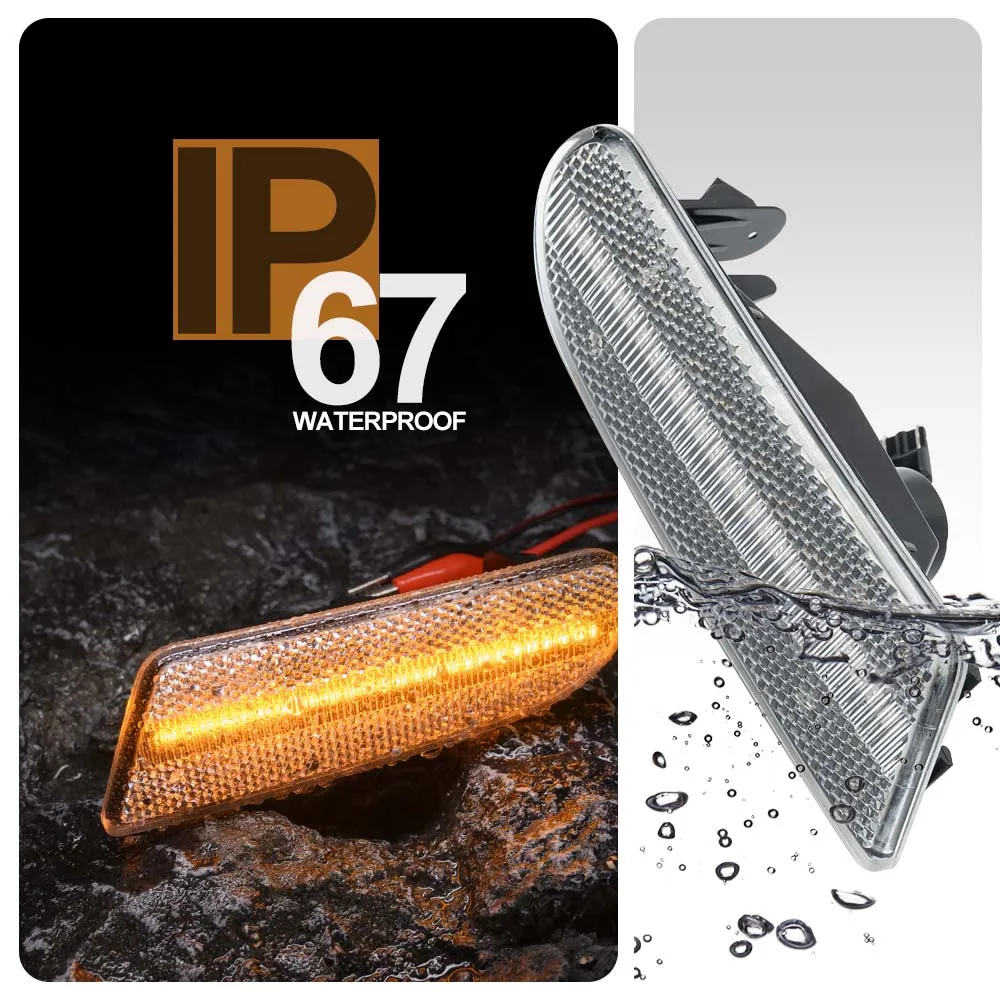 Replace OEM# 2208200121 Clear Lens Amber Led Front Side Marker Repeater Reflector Light For Benz W220 S-Class All Models 00-06