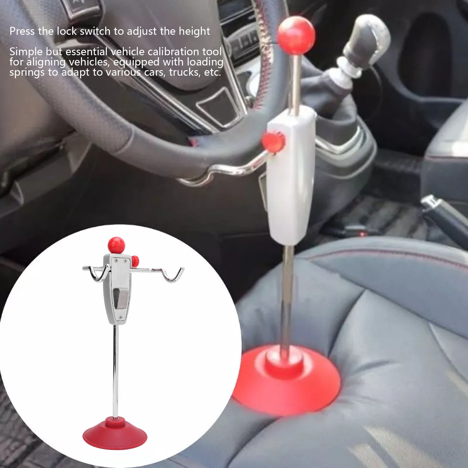 

14.5in Steering Wheel Holder Tool Adjustable High Strength Universal Fit Car Steering Wheel Alignment Tool for Cars and Trucks