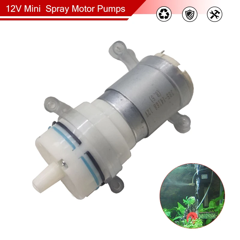 Water Pump Motor Priming Diaphragm Mini Pump Spray Motor 12V Micro Pumps For Water Dispenser 90mm x 40mm x 35mm Max Suction 2m