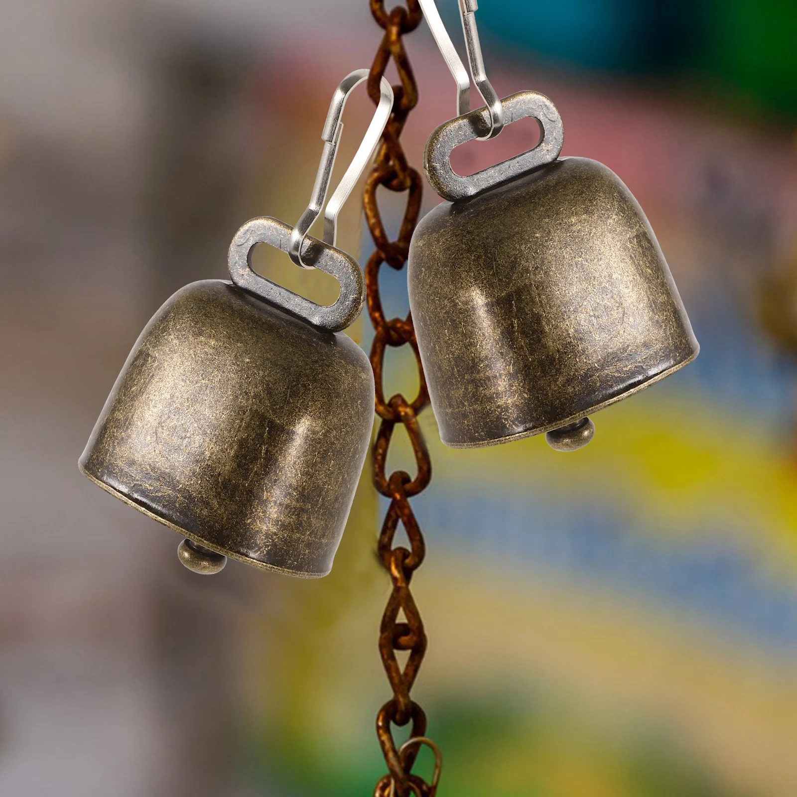 

5pcs Retro Metal Iron Hanging Christmas Tree Cow Bells Door Yard Ornament Vintage Sheep Bells Clear Sound