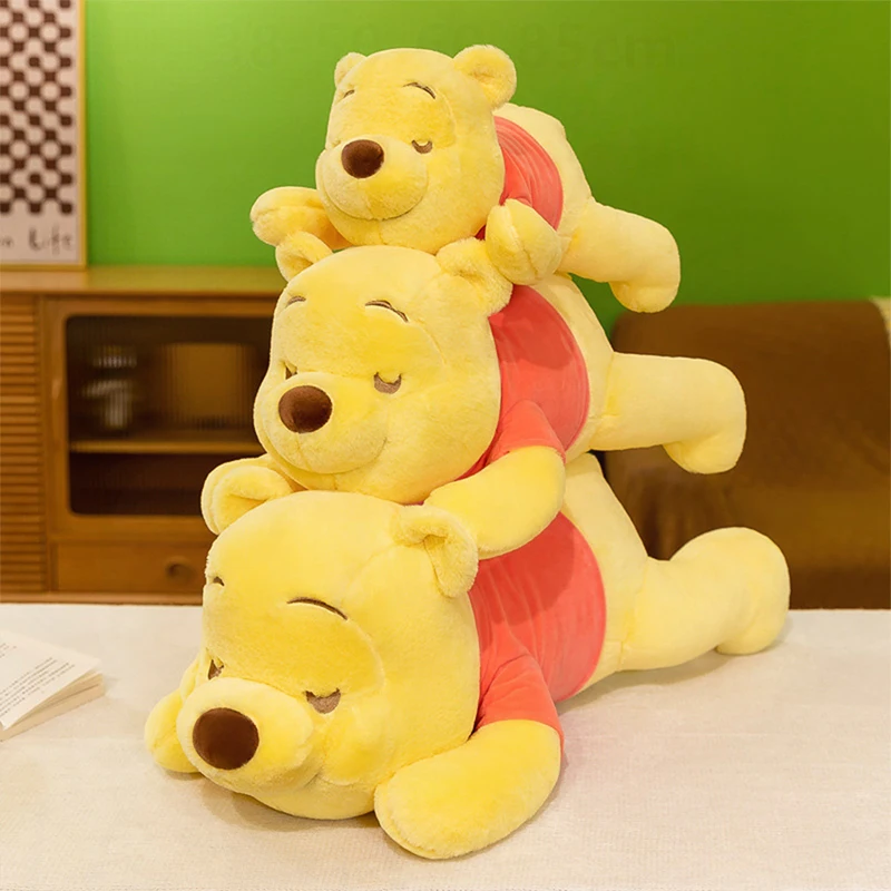 

75cm Plush Winnie the Pooh Stuffed Toy Cute Rabbit Fur Sitting Bear Doll for Kids Birthday Christmas Gift Wholesale