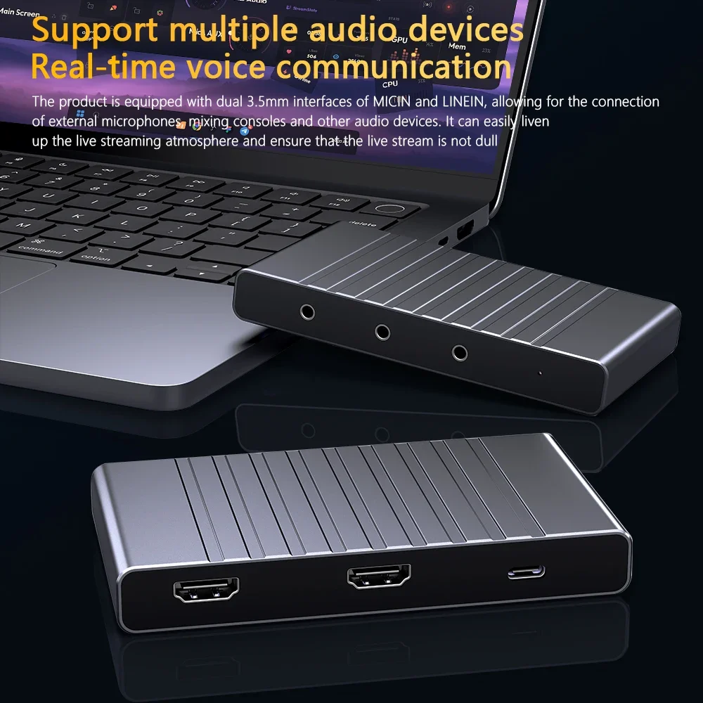 بطاقة التقاط الفيديو 4K USB 4K HDMI Loop Out 1080P/240HZ لعبة فيديو التقاط البث لأجهزة iPad/الهاتف المحمول/الكاميرا يوتيوب