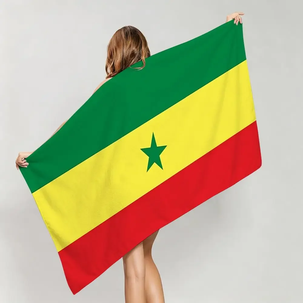 Custom Flag S-Senegal Towel Five-Star Hotel Quality Eco-Friendly Ultra Soft Thick Towels & Beach Towels