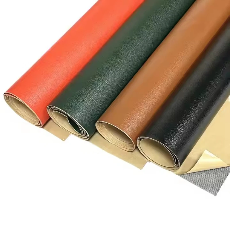 Litchi Faux Leather Rolls Sheets Self Adhesive for Sofa Car Seats Repair Furniture Stickers Patch Refinisher Cuttable 100x137cm