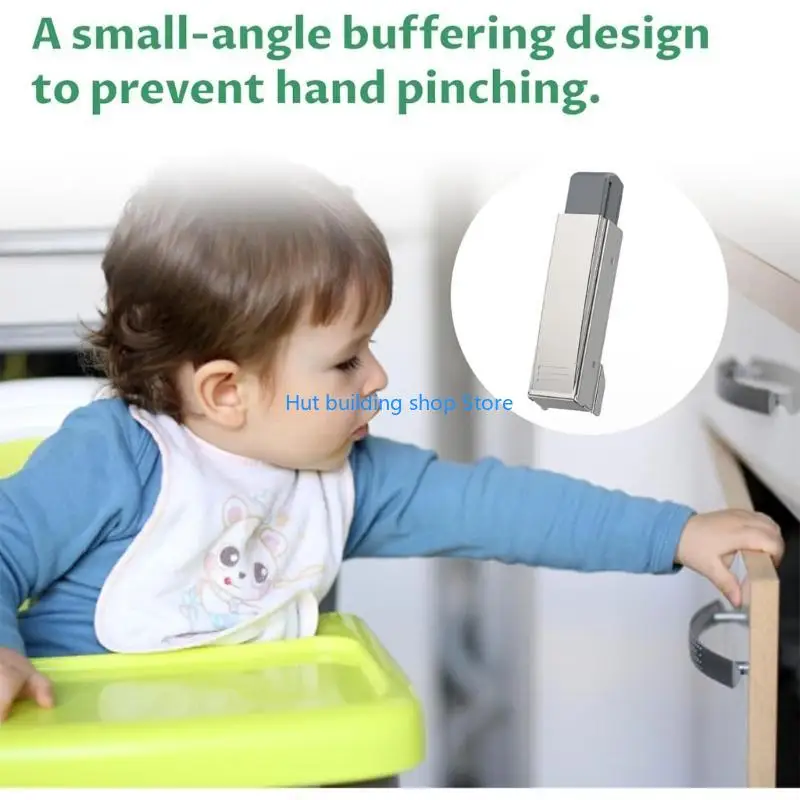 T21C Pack of 4 Sturdy Nylon Finish Cabinet Hinges Soft Close Damper Straight Arm Full Overlay Designs for Household