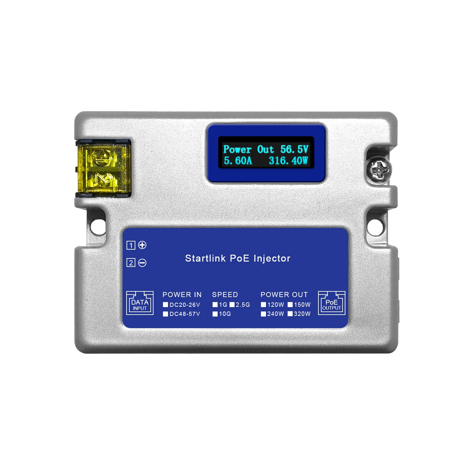 Starlink POE Injector with OLED Display And Protection 10Gbe DC Input 240W/320W Available for Network Equipment