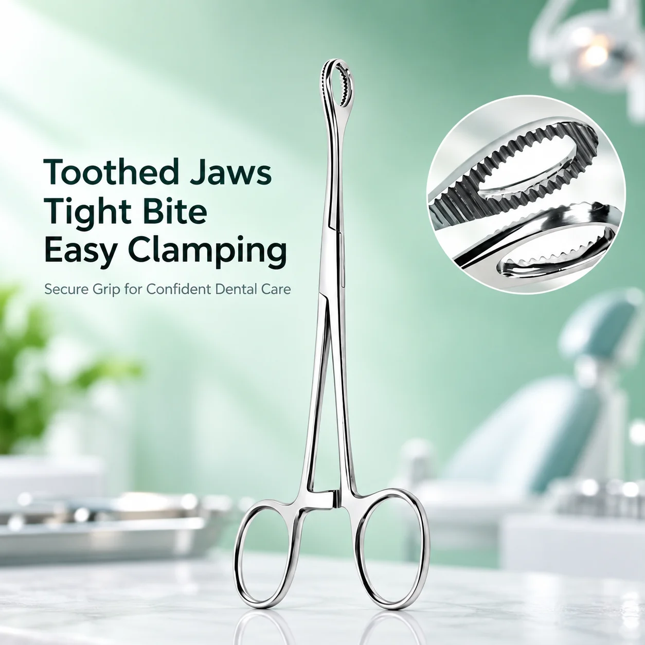 Straight Serrated Jaw Sponge Forceps 25cm Stainless Steel Surgical Holding Clamp for Medical Dental Clinic Clinical Practice Use