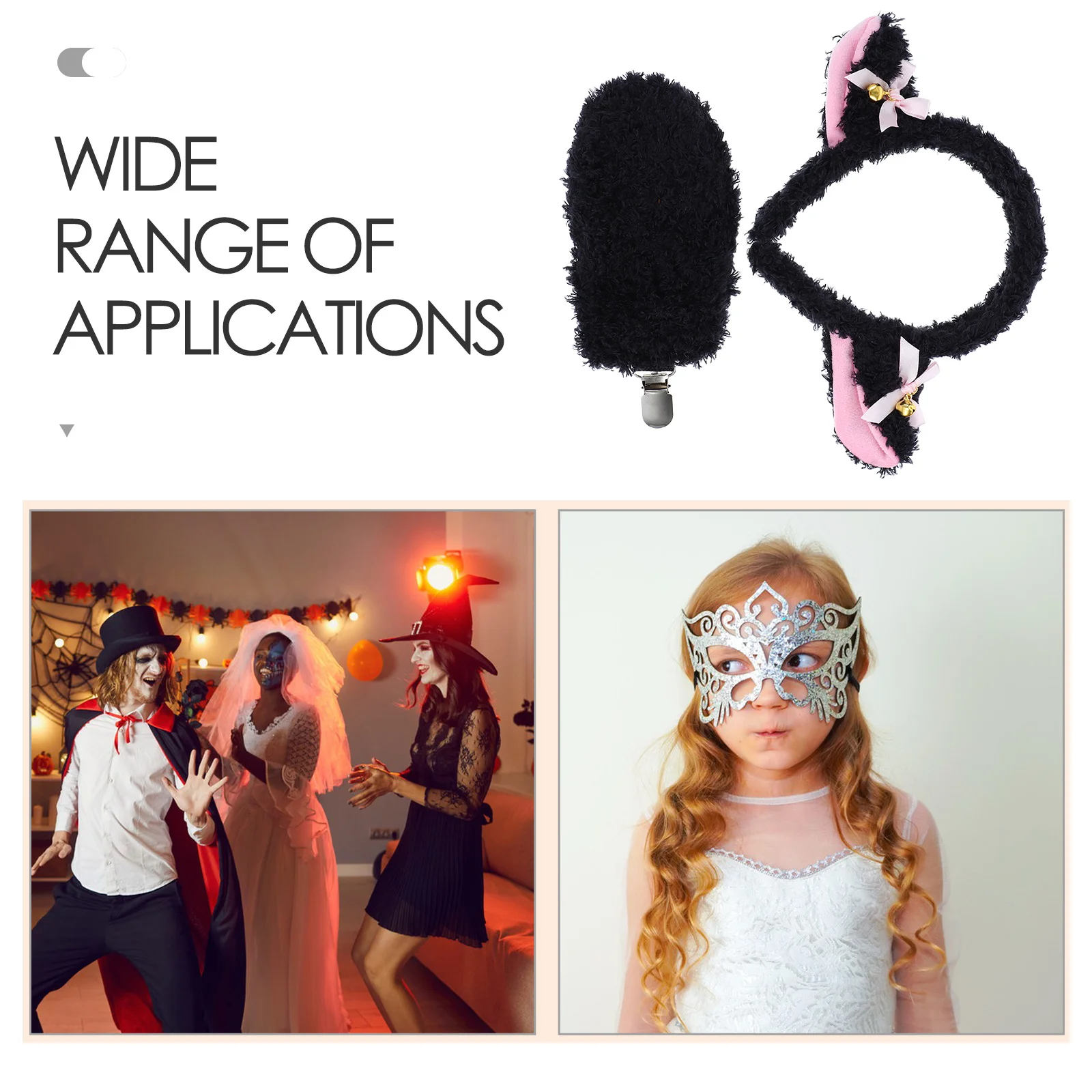 1 ensemble bandeau queue ensemble mouton cornes bandeau Costume pour enfants oreilles d'animaux Cosplay fête Halloween habiller accessoires