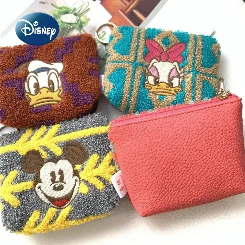 Nueva cartera Zero de felpa de Mickey de Disney, marca de lujo, tendencia de moda, billetera Zero, billetera bonita de dibujos animados para niños, billetera Zero de alta calidad