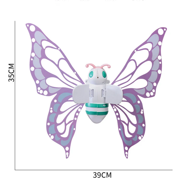 Simulasi suara dan cahaya sayap kupu-kupu elektrik lucu sayap peri peri mainan Natal anak-anak bermain peran bercahaya
