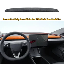 Fur-turning Instrument Panel Decoration Strip Cover Plate Car Modification for 2024 Tesla New Model 3+ Alcantara Cover Board