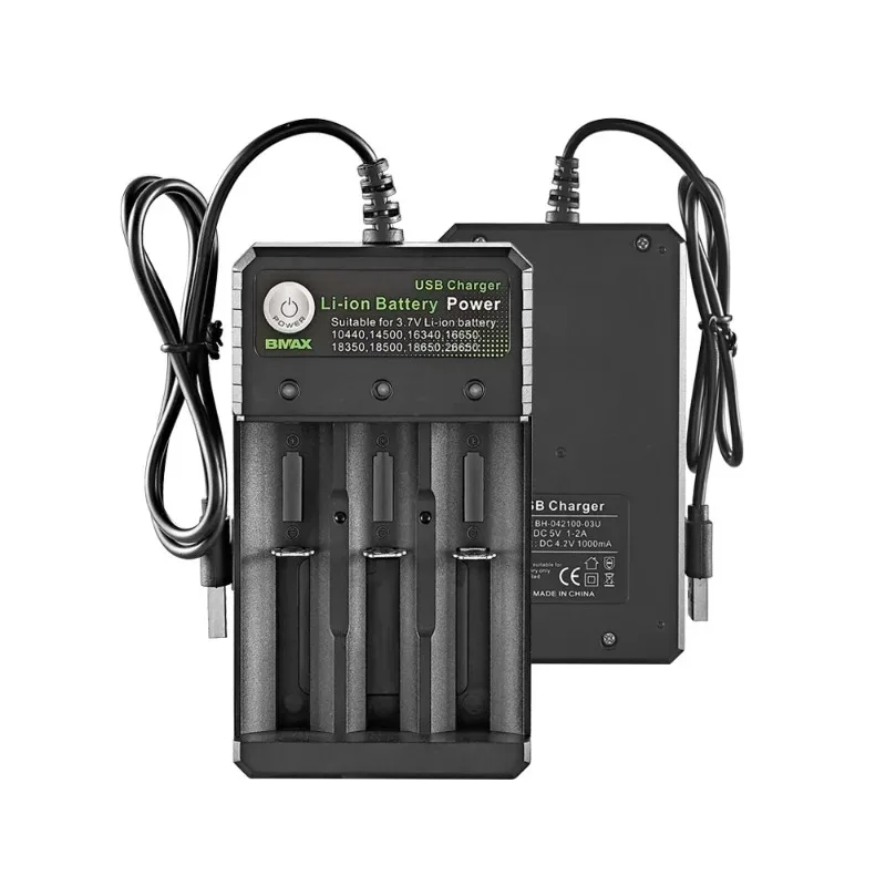 18650 Li-ion Battery Charger AC Charger Independent 1/2/3/4 Slot for 18350 16340 14500 10440 14500 16340 16650 14650 18350 18500