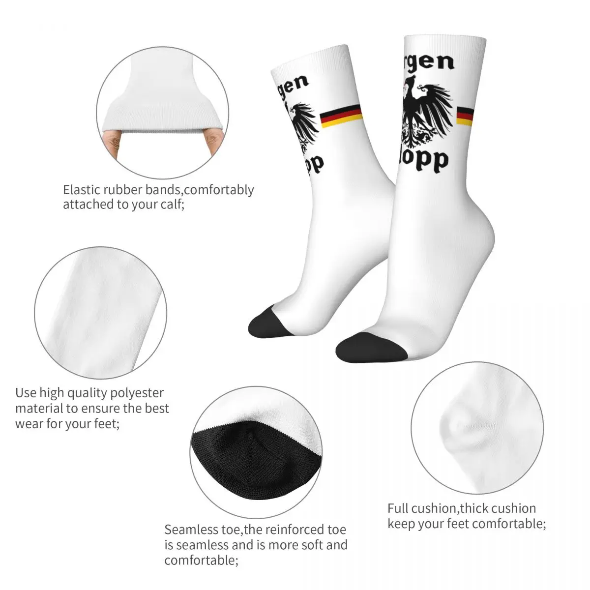 Winter Warm Funny Women Men German Jurgen Klopp Socks Non-slip Basketball Socks