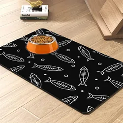 Print Pet Feeding Mat For Dogs Cats Dog Bowl Mat With Non-slip Rubber Backing Easy To Clean No Stain Quick Dry Dog Placemat