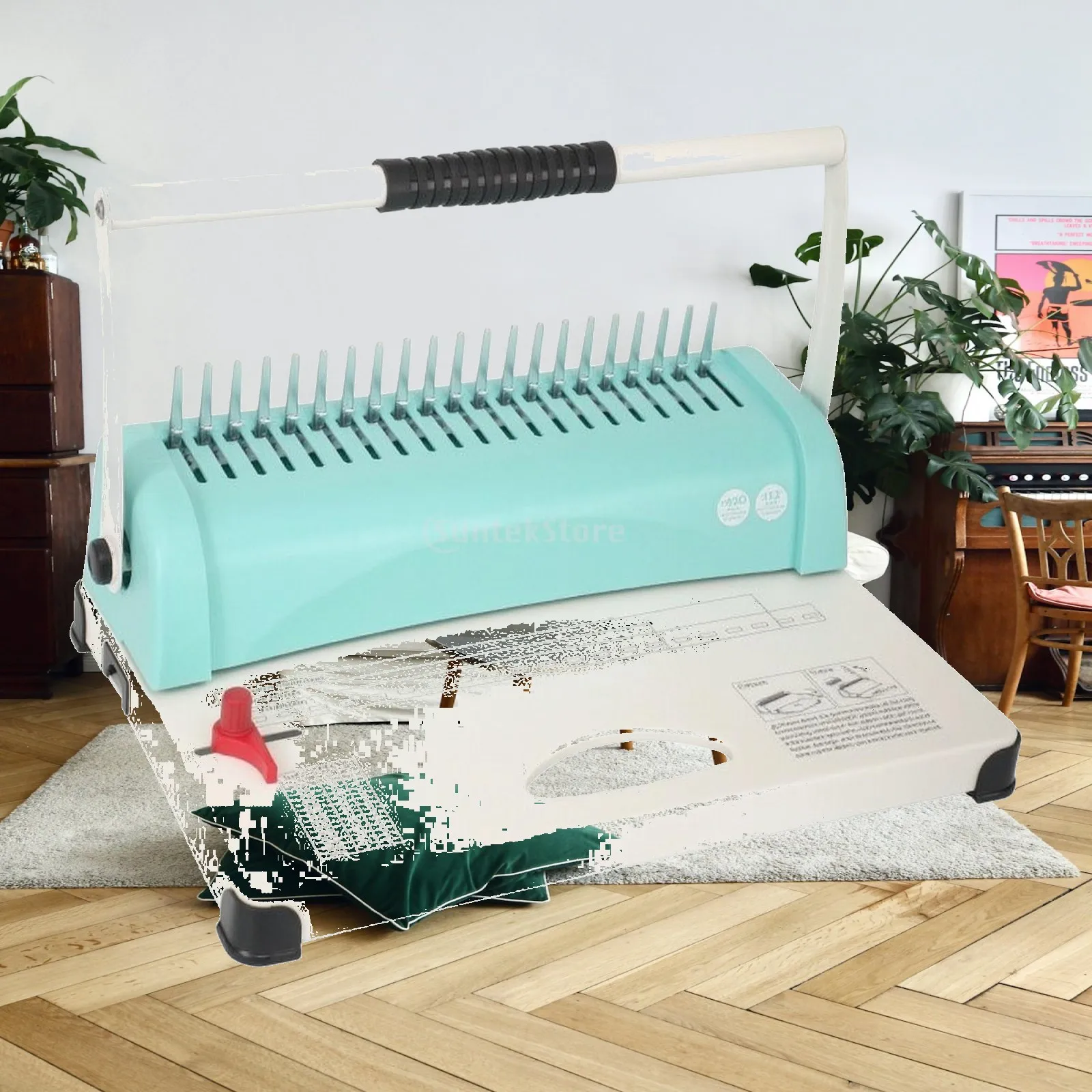 Desktop Comb Binder Long-Lasting 21-Hole Comb Binding Machine for Office, Copy Room