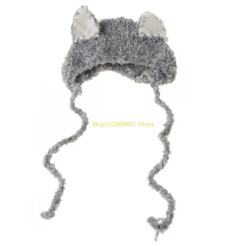 

Детская шапка, вязаный крючком костюм-ушанка для фотосессии, реквизит для детской фотосъемки в стиле ретро, ​​J0MF